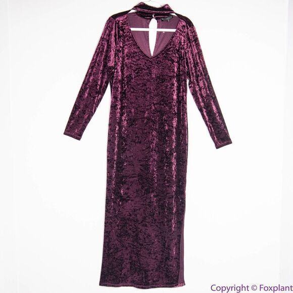NEW Eloquii Velvet Pickled Beet Cut Out‎ Long Sleeve Dress, 16 - Picture 3 of 16